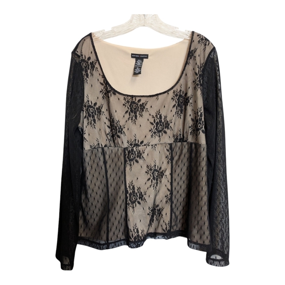 Black Lace Long Sleeve Shirt Babydoll Y2k Gothic Witchy Blouse